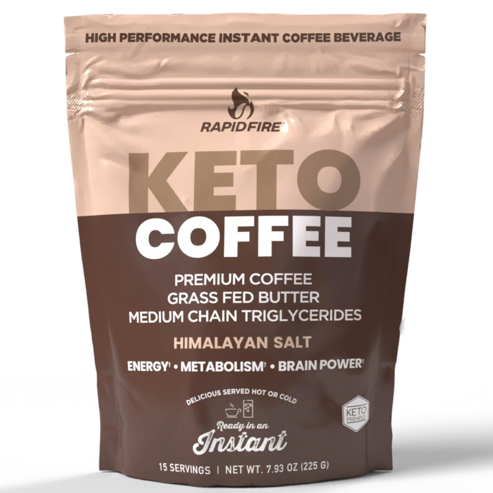 Rapid Fire Ketogenic Fair Trade Coffee Instant Mix, 7.93 oz. Bag (15 servings)