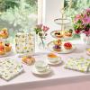 100 Pack White Daisy Afternoon Tea Napkins, Paper Serviettes, 16.5 x 16.5 cm view 3