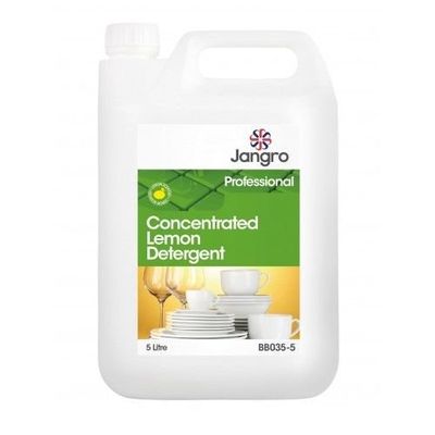 Concentrated Washing Up Liquid Jangro Lemon Detergent 1 x 5L