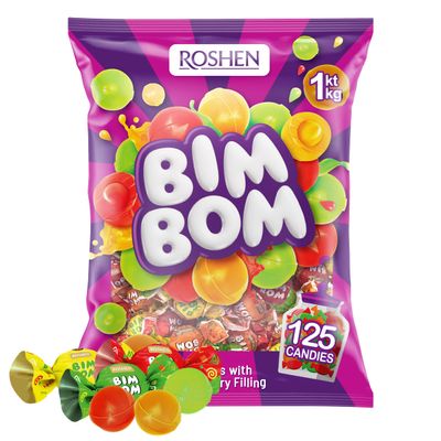 ROSHEN Bim Bom Candies with Sweet Fruit Filling, 1 kg