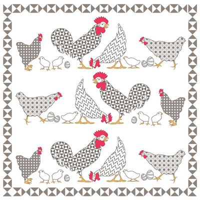 20 Napkins with Christmas Family Animal Design 33 x 33 cm