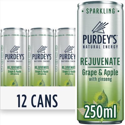 Purdeys Rejuvenate Natural Energy Drink 12 x 250 ml Cans
