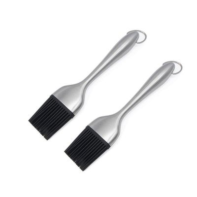2 Pack Silicone Brush for Barbecue,Baking,Roasting with Stainless Steel Handle