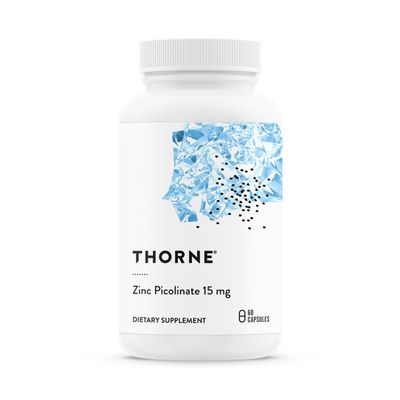 Thorne Zinc Picolinate 15mg - Highly Absorbable Zinc Supplement - Supports Immune System and Eye and Reproductive Health - 60 Capsules