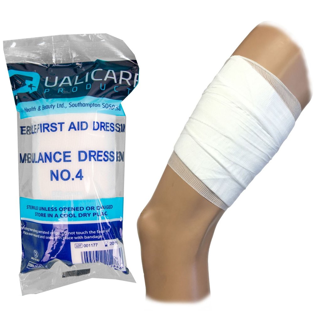 10x Sterile First Aid Ambulance Dressings No.4 | 32cm x 20cm