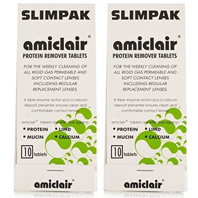 Amiclair Weekly Enzymatic Protein Remover Contact Lens Cleaning Tablets (10 Pack X2 = 20 Tablets)
