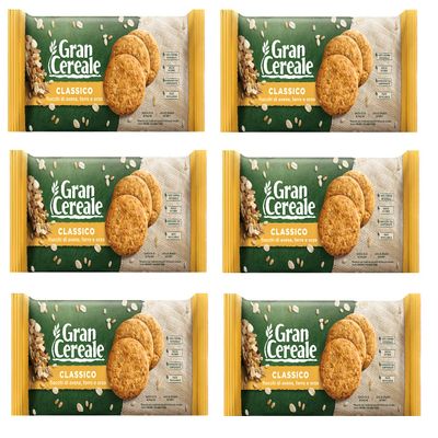 6x Mulino Bianco Gran Cereale Classico Multicereal- Biscuits Cookies 500g