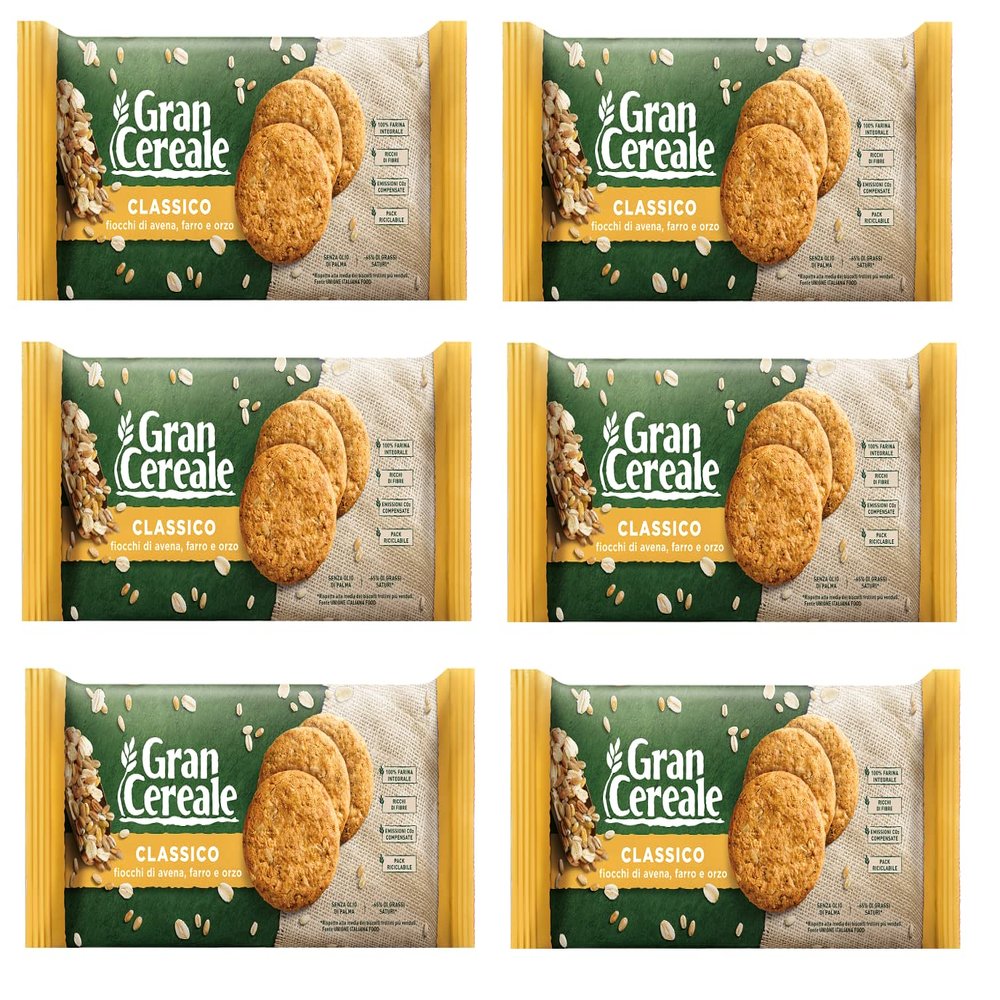 6x Mulino Bianco Gran Cereale Classico Multicereal- Biscuits Cookies 500g