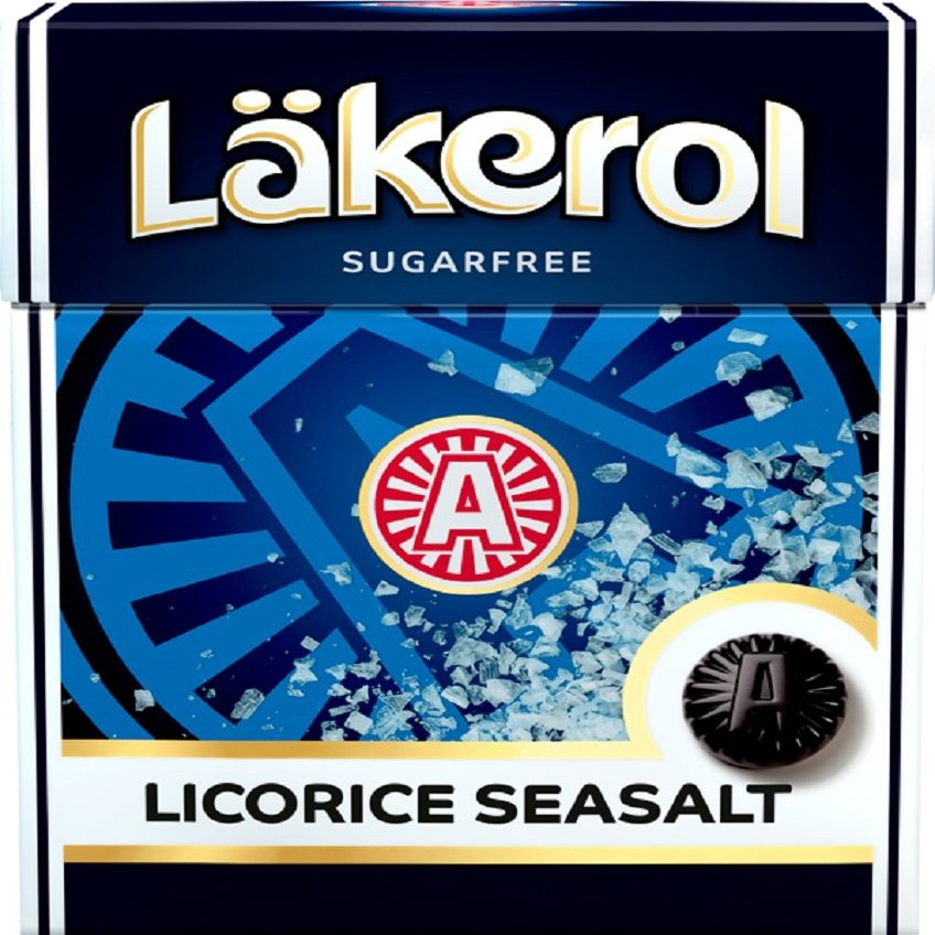 Lkerol (Lakerol) Licorice Seasalt - Swedish Liquorice Sugar Free Stevia Pastilles Lozenges Drops Dragees Candy Sweets 24-Pack