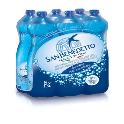 San Benedetto Sparkling Pet Water, 6 x 1.5l