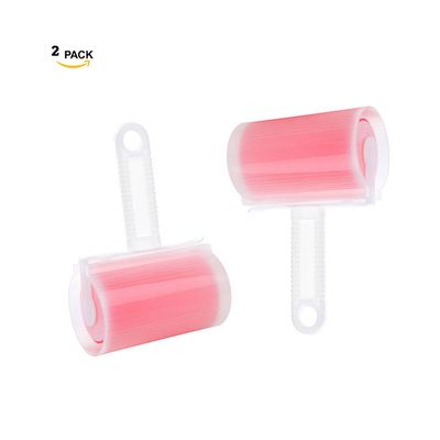 2 Pack Washable and Reusable Lint Roller Dust Remover (Pink)