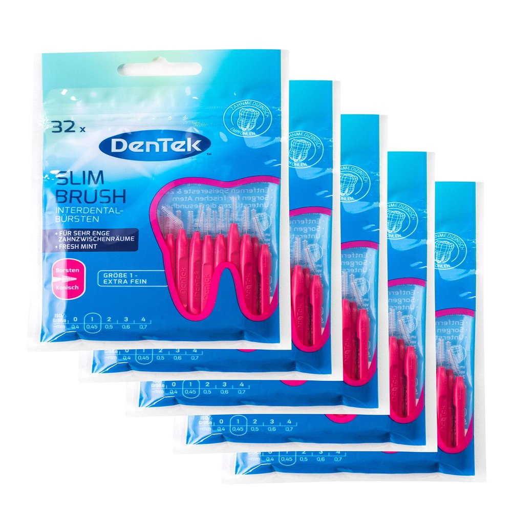 5x Interdental Brushes Extra Fine DenTek 2-3 mm Pack of 32 Slim Brush Value Pack