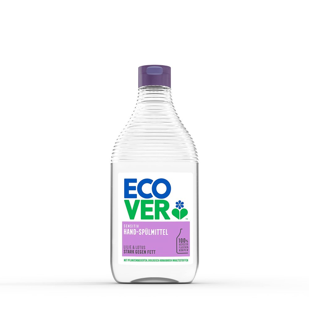 Ecover Lily & Lotus Hand Washing Up Liquid (8 x 450 ml), Sustainable Washing Up Liquid with Sugar Surfactants, Powerful Grease Remover, Dishwasher Liquid and Plant-Based, Pack of 8