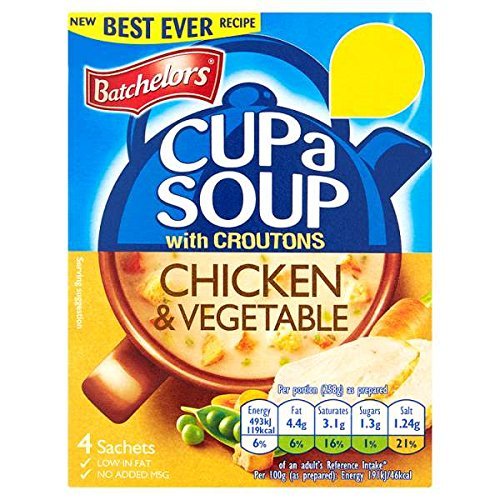 Batchelors Cup a Soup with Croutons Chicken & Vegetable Pack 110g (Pack of 9 x 122g)