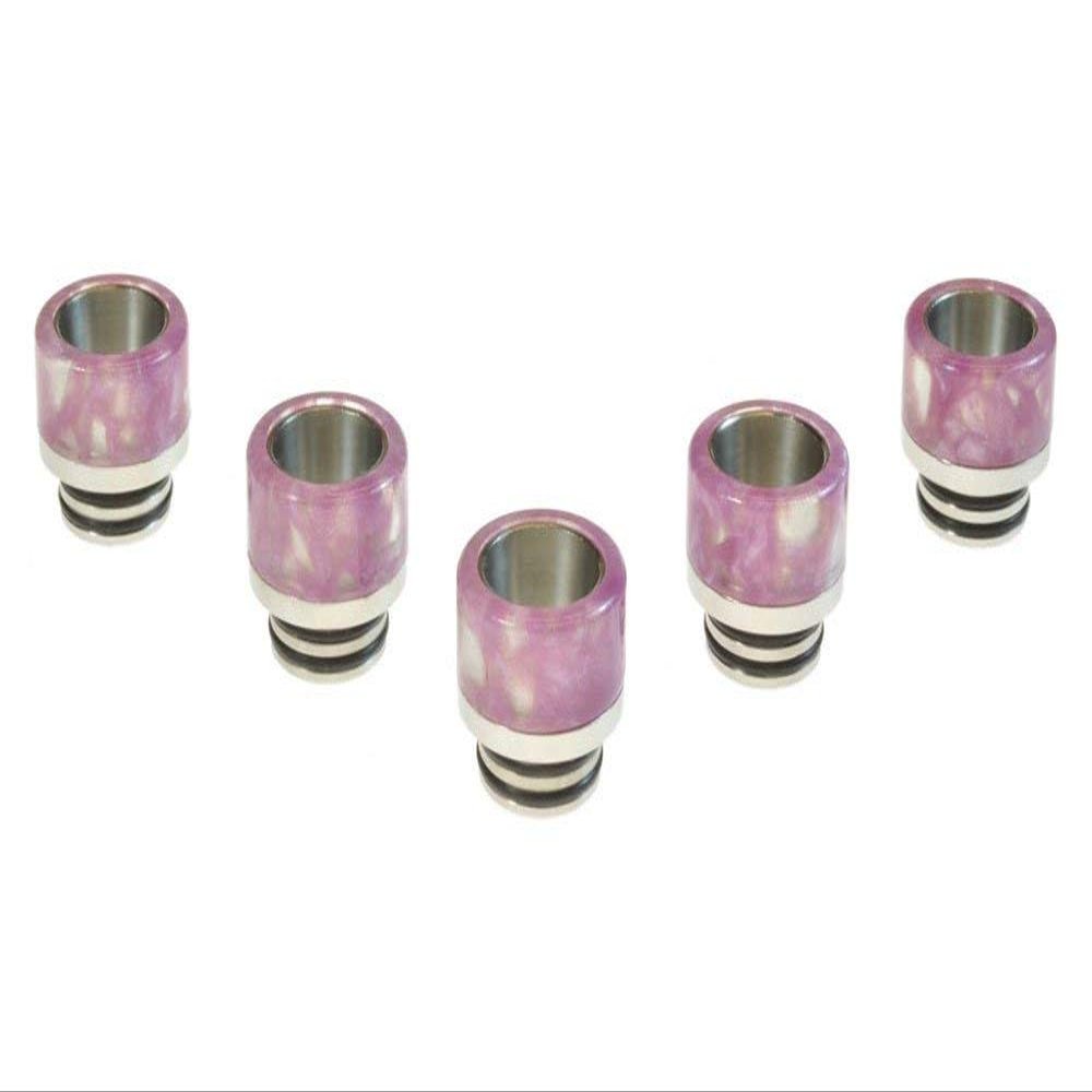Armerah Abstract 810 Drip Tip eCig Mouthpiece Short/Wide Resin/Steel 5 Pack Pink