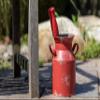 Harbor Gardens H12503RED 8.3" Old Fashioned Distressed Vintage Red Milk Can view 3