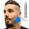 Aberlite Beard Shaper - Lineup Lineup Tool with Hairdresser Pencil (White) - Long Edges | Anti-Slip - The Ultimate Beard Shaping Tool (Blue) view 1
