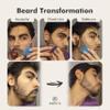Aberlite Beard Shaper - Lineup Lineup Tool with Hairdresser Pencil (White) - Long Edges | Anti-Slip - The Ultimate Beard Shaping Tool (Blue) view 4