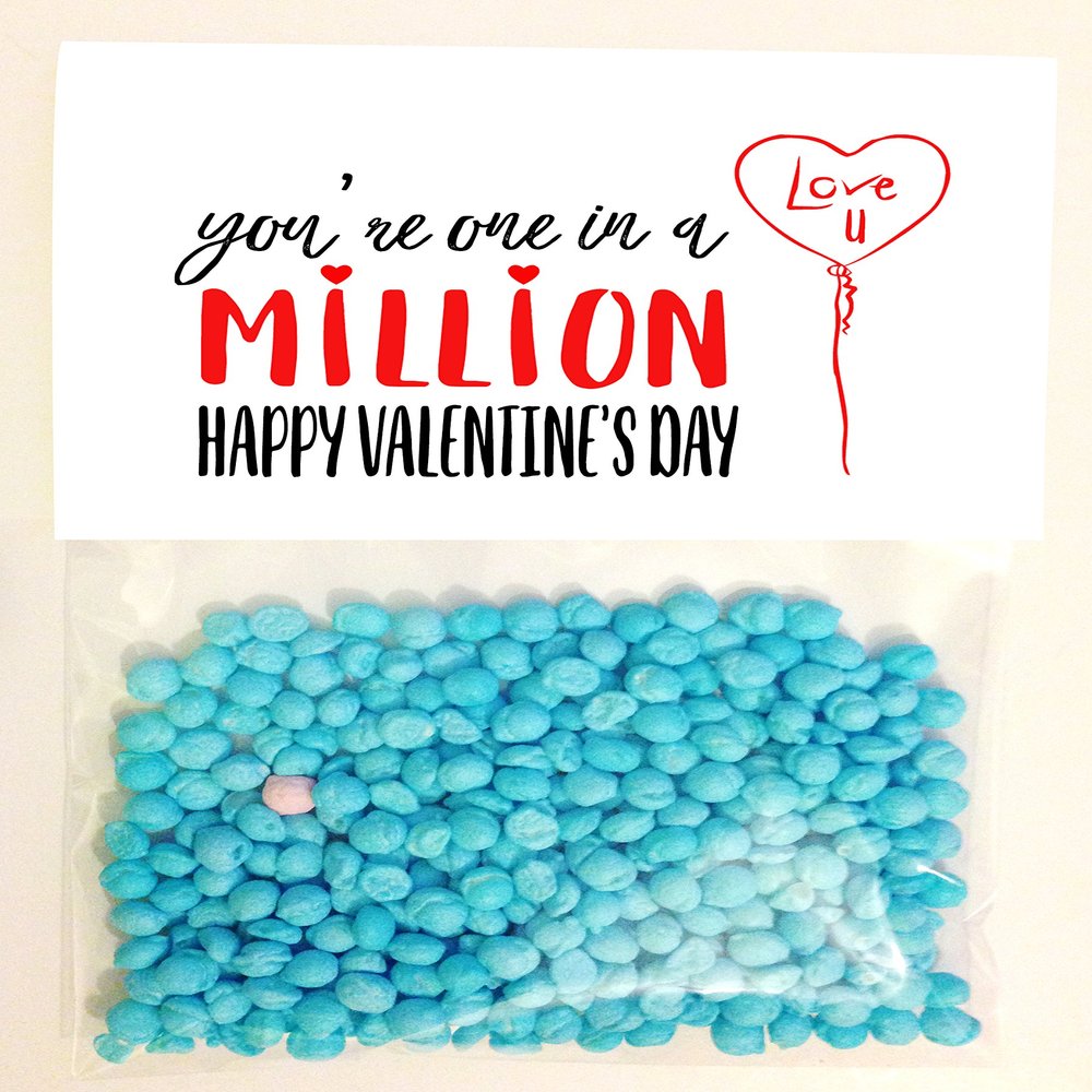 Gadget and Gift Zone Happy Valentine's Day You're One in a Million Novelty Sweets (Blue)