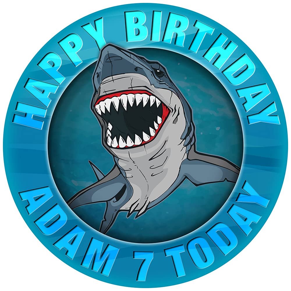Great White Shark - Any Size (4in - 7.5in) Personalised Edible Cake Topper on Premium Icing