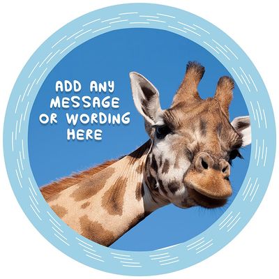 Wild African Giraffe - Any Size (4in - 7.5in) Personalised Edible Cake Topper on Premium Icing