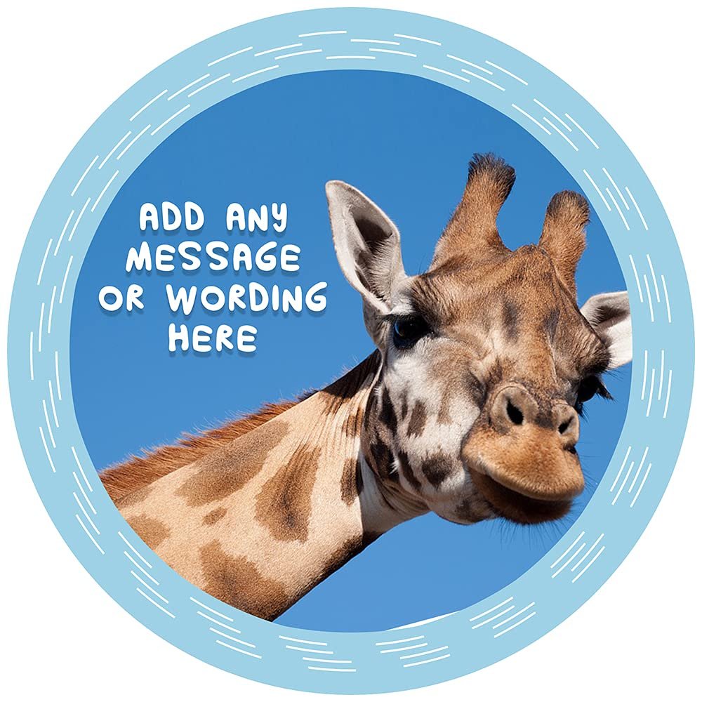 Wild African Giraffe - Any Size (4in - 7.5in) Personalised Edible Cake Topper on Premium Icing