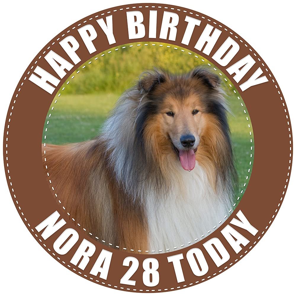 Rough Collie Dog - Any Size (4in - 7.5in) Personalised Edible Cake Topper on Premium Icing