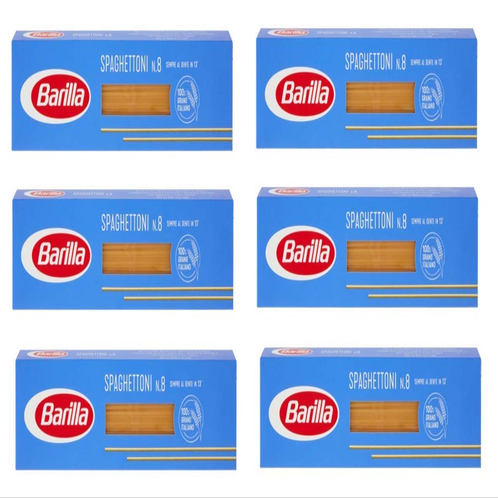 6x Barilla Vermicelli (Spaghetti) No. 8 Italian Pasta 500g