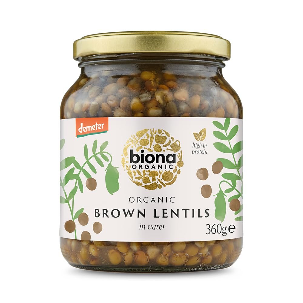 Biona Organic Brown Lentils, 360 g, Pack of 6