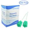 Disposable Oral Sponge Swabstick Oral Care Foam Swab Individually Wrapped, Untreated, Green, 150 pcs view 1