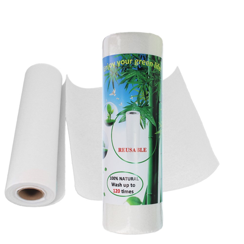 2 Roll-40 Sheet Washable Bamboo Paper Towels Reuseable & Machine Washable Rayon Made from Bamboo Paper Towel, Reused 120 Times