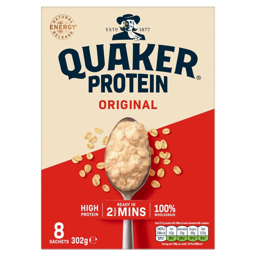 Quaker Oat So Simple Protein Original Porridge, 8 x 37.7 g