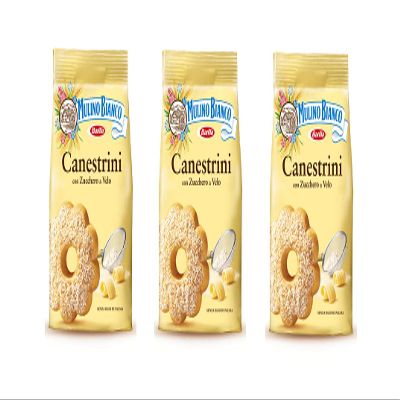 3x Mulino Bianco Canestrini Sugar Coated Biscuits Cookies 200 g
