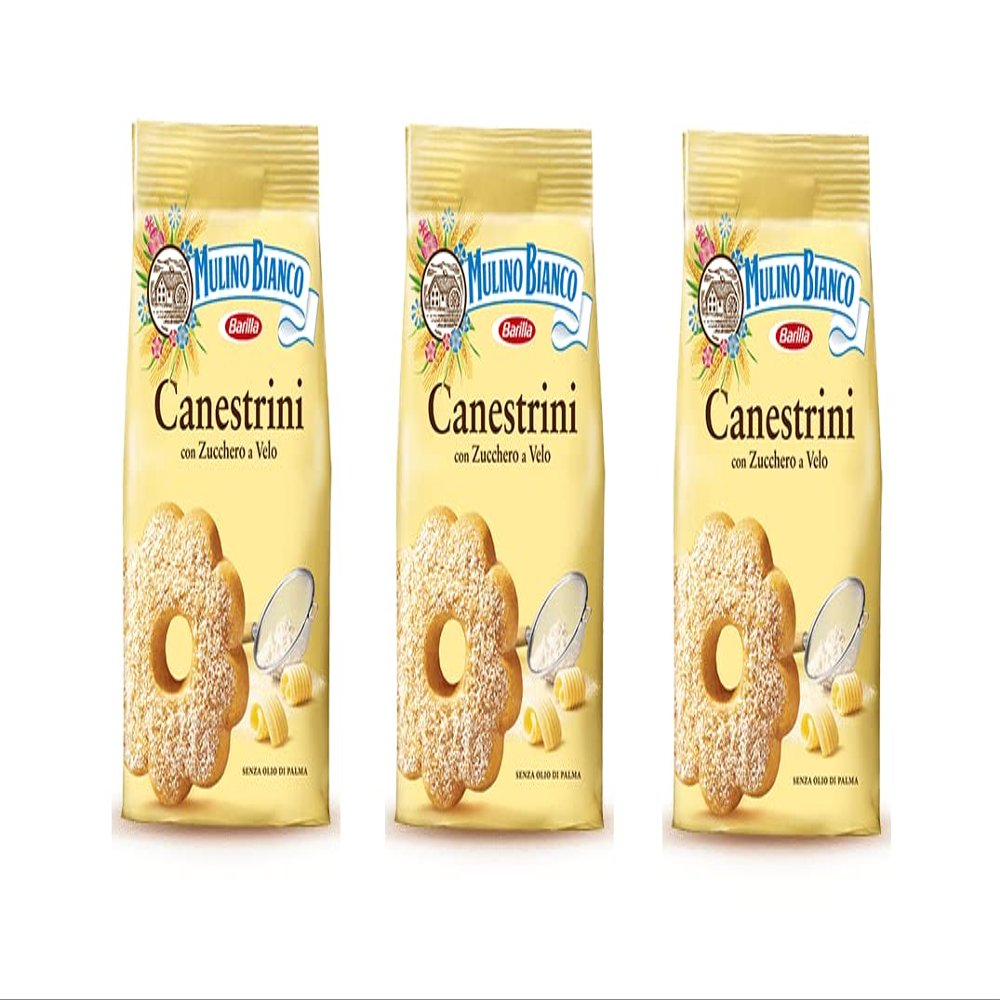 3x Mulino Bianco Canestrini Sugar Coated Biscuits Cookies 200 g