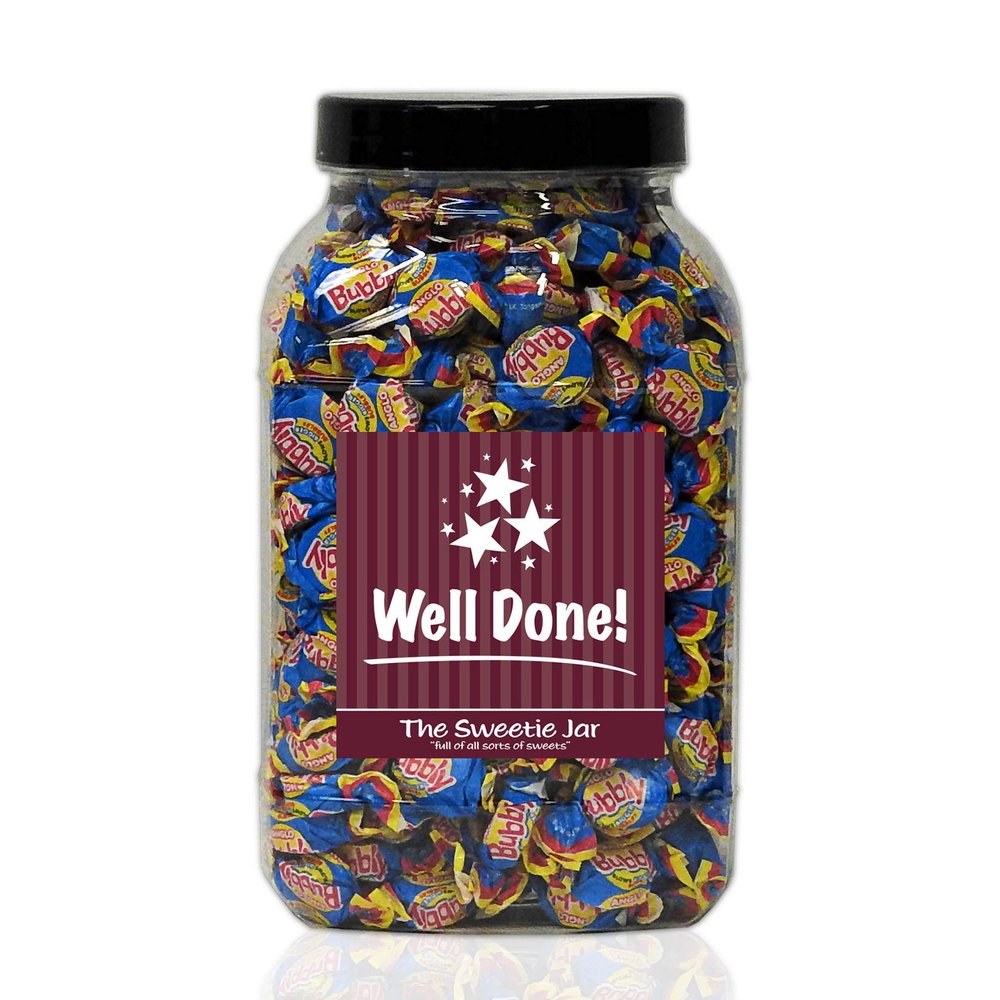 Anglo Bubbly Bubble Gum 1.5kg Sweet Jar  A Personalised Gift Jar Filled with Your Favourite Retro Sweets! (Well Done)