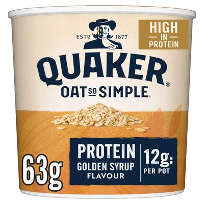 Quaker Oat So Simple Protein Golden Syrup Porridge Pots, 6 x 63 g