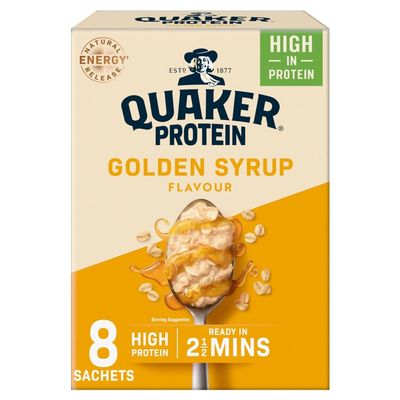 Quaker Oat So Simple Protein Golden Syrup Porridge, 8x43 g