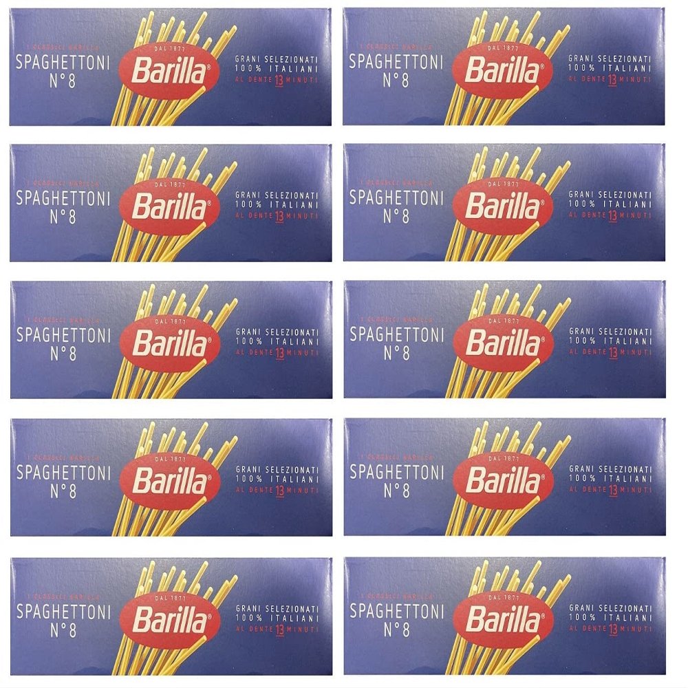 10 x Pasta Barilla Spaghettoni No. 8 Italian Noodles 500 g Pack Spaghetti