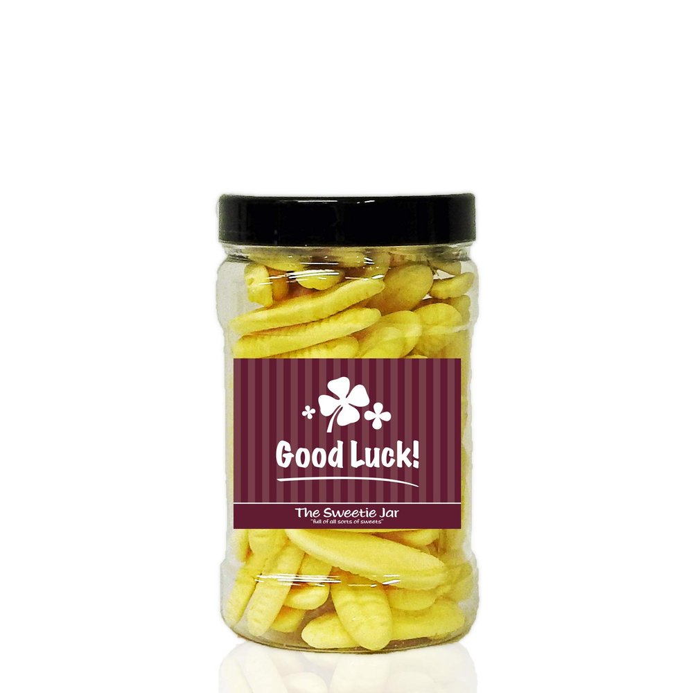 BUMPER BANANAS 750g Sweet Jar  A Personalised Gift Jar filled with your favourite Retro Sweets! - Good Luck