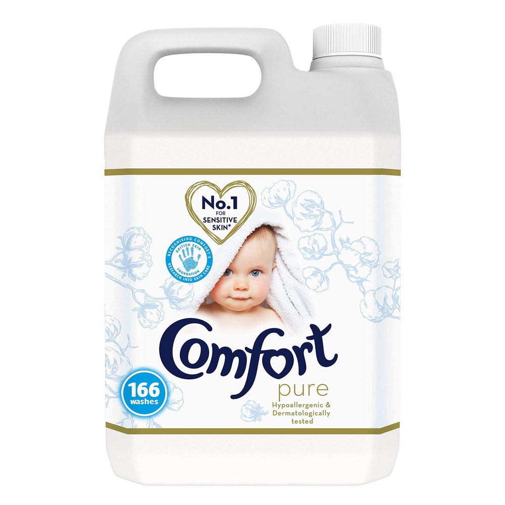 Comfort Dermatologically tested Pure suitable for the whole family's clothes Fabric Conditioner gentle next to sensitive skin 166 Wash 5 l