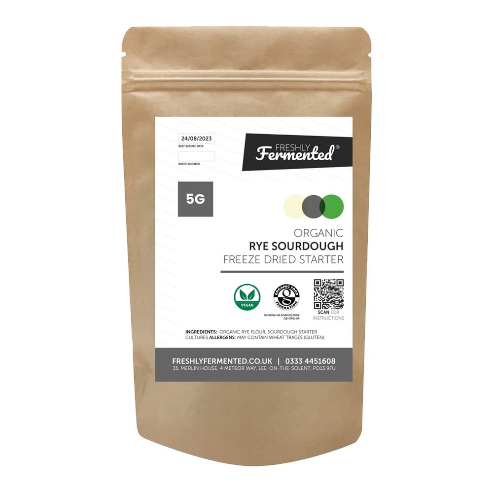 Freshly Fermented  Organic & Vegan Certified Freeze Dried Sourdough Culture, Rye