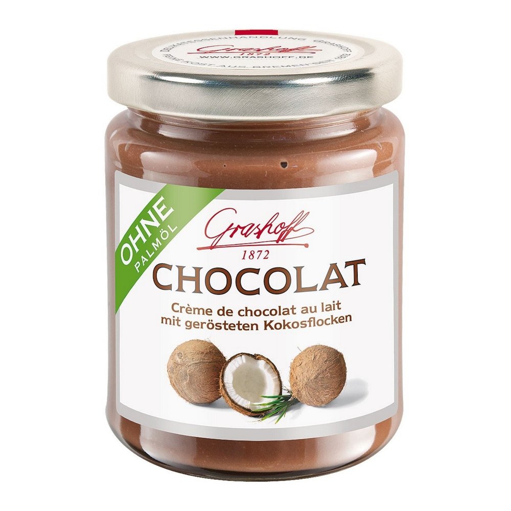 Chocolate Spread with Roasted Coconut Flakes 235 gr. - Grashoff 1872