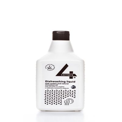 4CORNERs Original DishWashing Liquid, 720 ml with Carbon and Natural Cinnamon Oil
