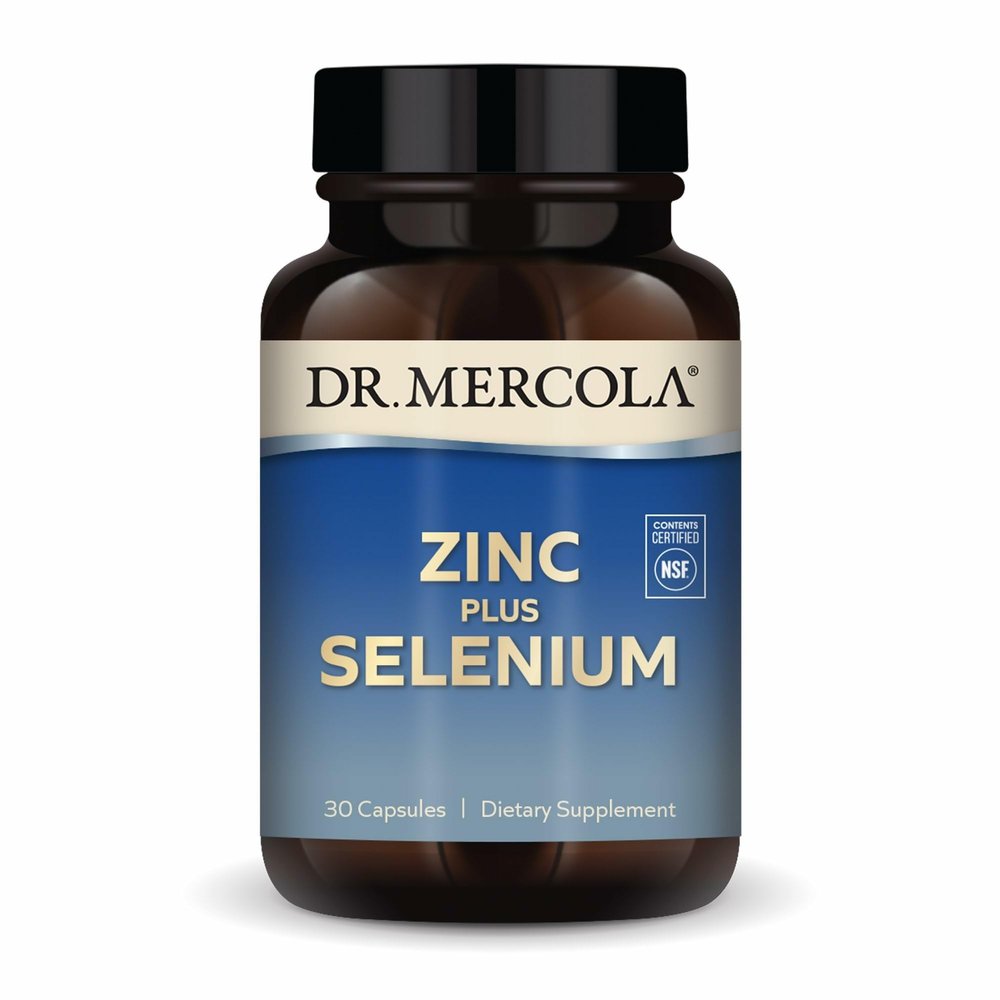 Dr. Mercola Zinc Plus Selenium Dietary Supplement, 30 Servings (30 Capsules), Supports Immune and Overall Health, Non GMO, Soy Free, Gluten Free