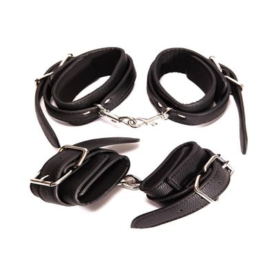 Ann Summers Premium Under Bed Restraint Kit - Includes PU Buckle Cuffs and Adjustable Strap Restraints, BDSM, Fantasy Couple Play, Dominate or Surrender - Black