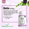365 Biotin Hair Growth Tablets (1 Years Supply) - Vegetarian 10,000UG Vitamin B7 Supplements for Men and Women, Healthy Hair, Skin & Nails Support - UK Manufactured view 2