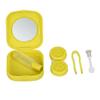 dragonaur Cute Travel Portable Mini Lens Case Kit Container Holder with Mirror (Light Yellow) view 4