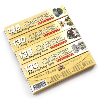 Cartel Supersize Extra Long 130mm Unbleached rolling papers + filter tips - 5 booklets