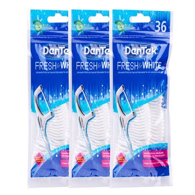 3 x DenTek Fresh & White Dental Floss Sticks