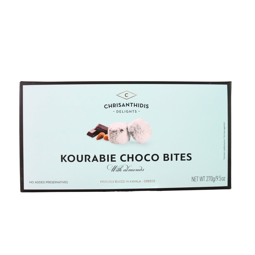 Chrisanthidis Delights Kourabie Shortbread Choco Bites with Almonds, 270 g
